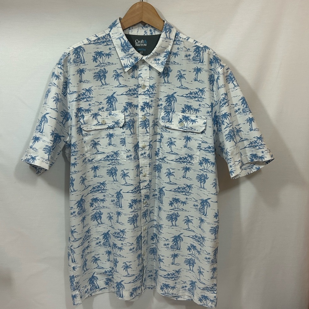 Croft & Barrow Quick Dry Button Up Short Sleeve Vented Shirt